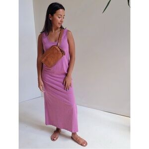 Sleeveless Mauve Maxi Dress Pink Small
